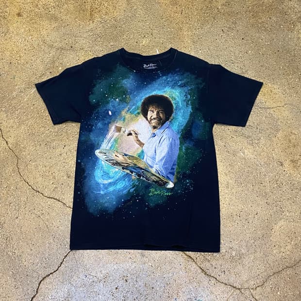 미국 빈티지 밥로스 프린팅 반팔티