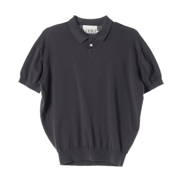 론트 코튼 니트 카라 반팔 티셔츠 L