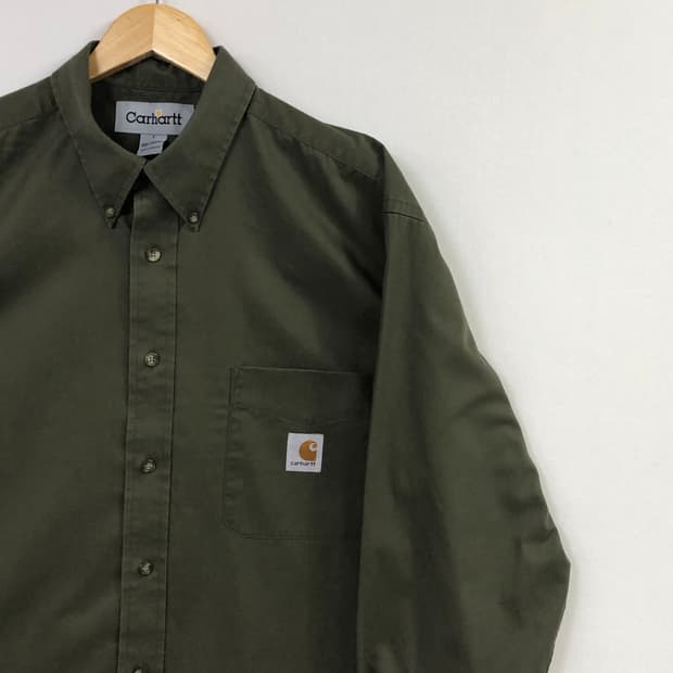 XL 칼하트 카키 워크 셔츠