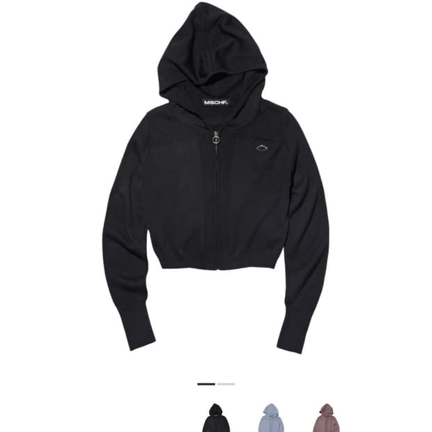 미스치프 롬버스 니티드 후드 블랙 S