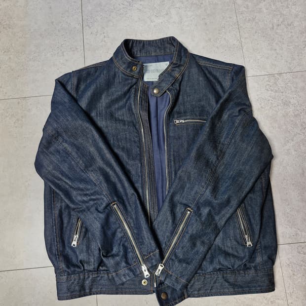 벨리에 로드 바이커 자켓 인디고 95사이즈