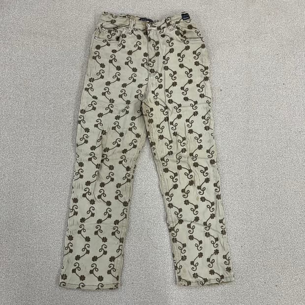 실측확인 베르사체 플라워자수 바지 0122M2