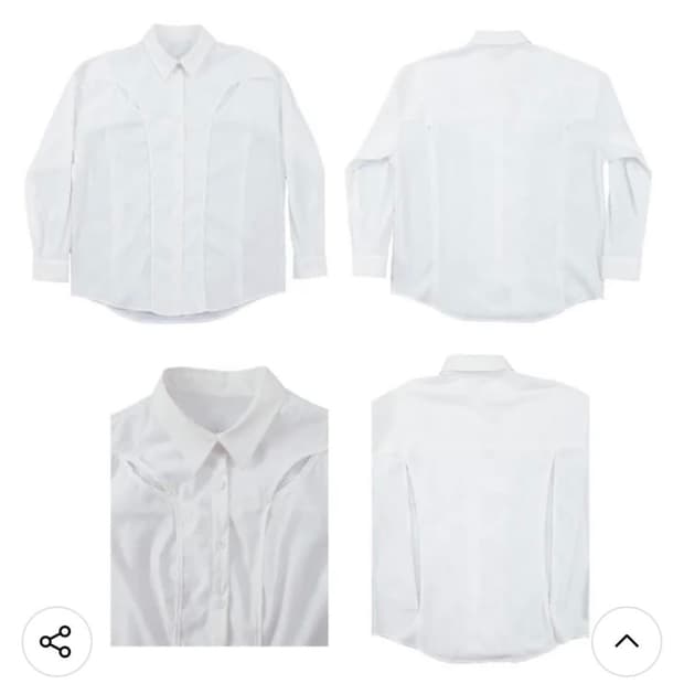 Ojos 체스트홀 나일론 셔츠 화이트