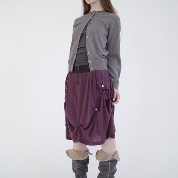 Drape wool skirt