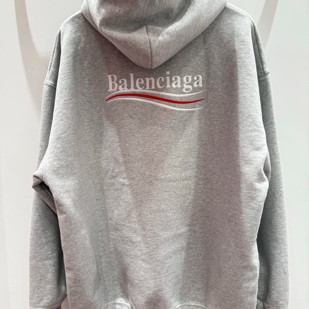 발렌시아가 웨이브로고 후드티 