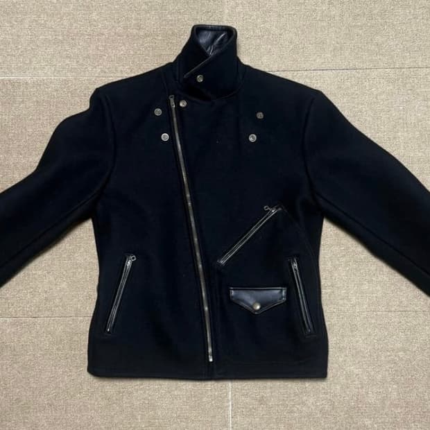 빈티지 페로우즈 레더카라 울 레더자켓(범블비 스포츠웨어)