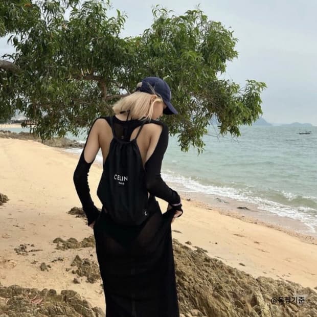 (김지원, 리사 착용)셀린느 스트링 백팩 스트링백 드로우스트링백