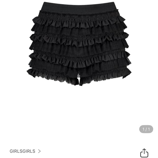 걸스걸스 퐁 프릴 반바지 쇼츠 블랙 