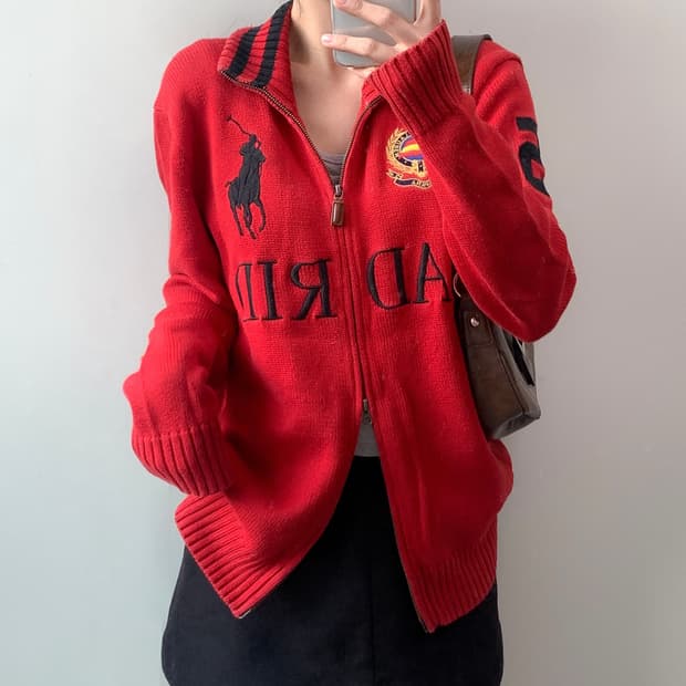폴로 마드리드 빅포니 니트 집업