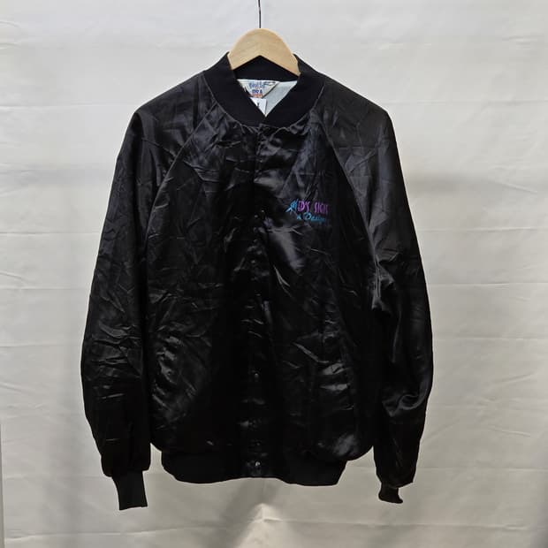 WestArk USA 뒷면 그래픽 디자인 블랙 새틴 코치 자켓 XL