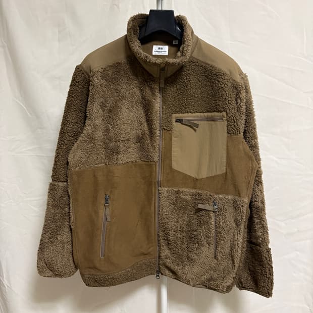 유니클로x엔지니어드 가먼츠 콜라보 플리스 집업 / 브라운, M