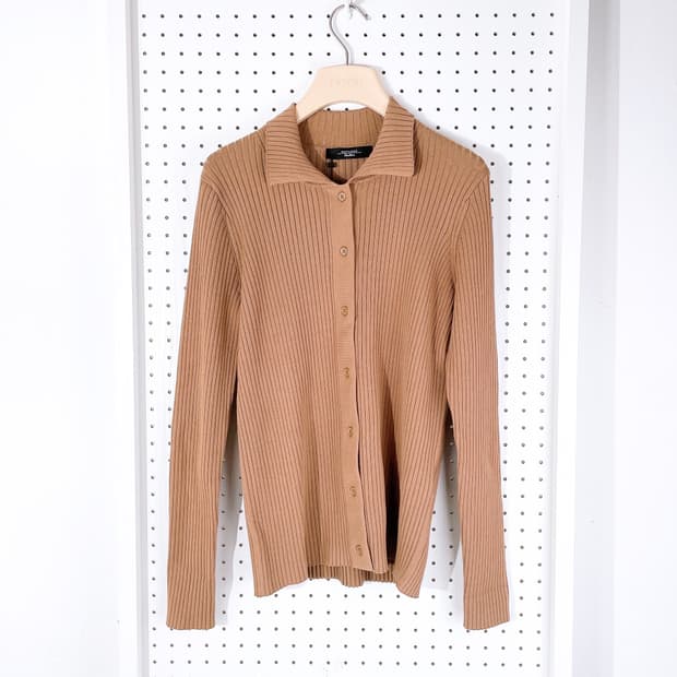 (정품/새상품) 막스마라 위켄드 여성 브라운 골지 가디건