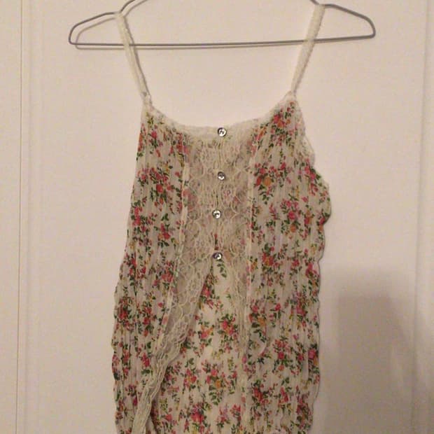 플라워 레이스 슬립 나시