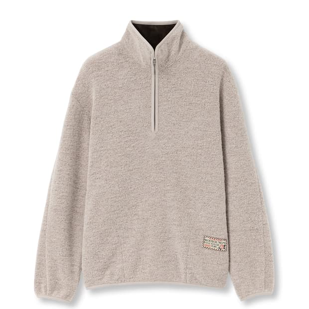 우영미 베이지 부클 하프 집업 스웨트 52 (110~115)