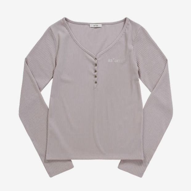 애즈온 버튼 티 핑크