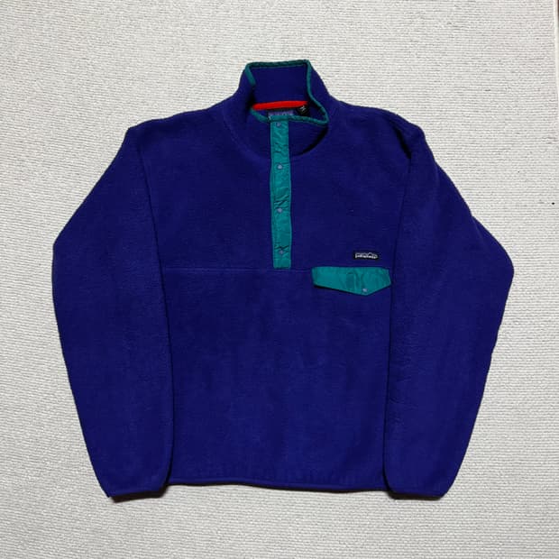 90s USA 파타고니아 신칠라 퍼플 스냅플리스 L