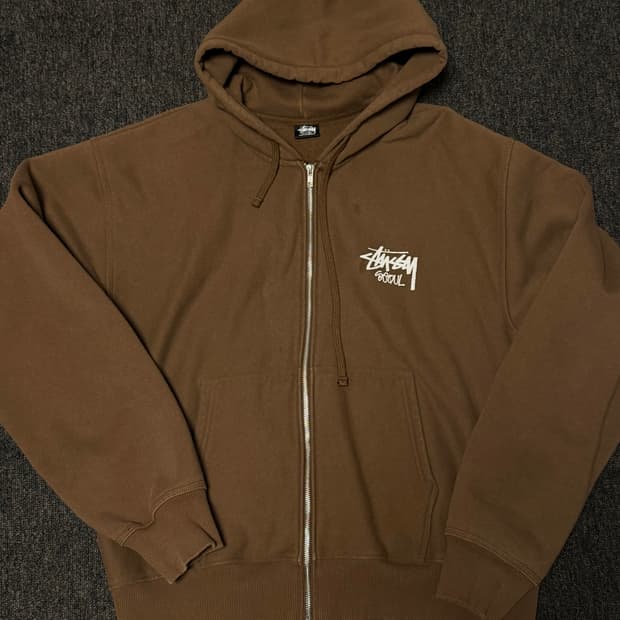 [XL] 스투시 스탁 서울 후드 집업 커피 2022