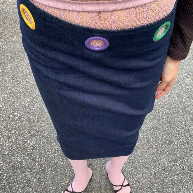 Navy ring point skirt