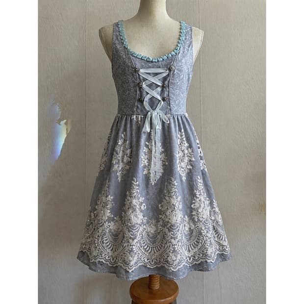 소라색 레이스 원피스