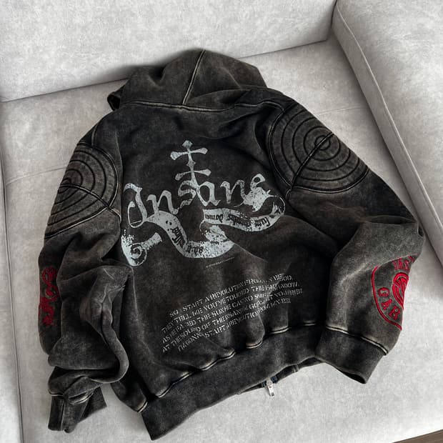 인세인개러지 숄더 패디드 후드집업