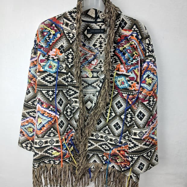 ZARA Woman 패턴 가디건 S 새제품
