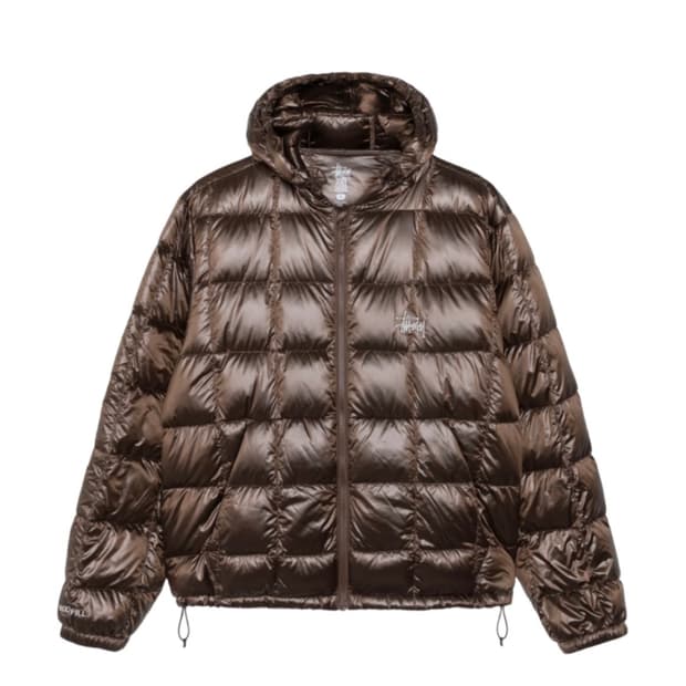 스투시 미드웨이트 후드 퍼퍼 브라운 