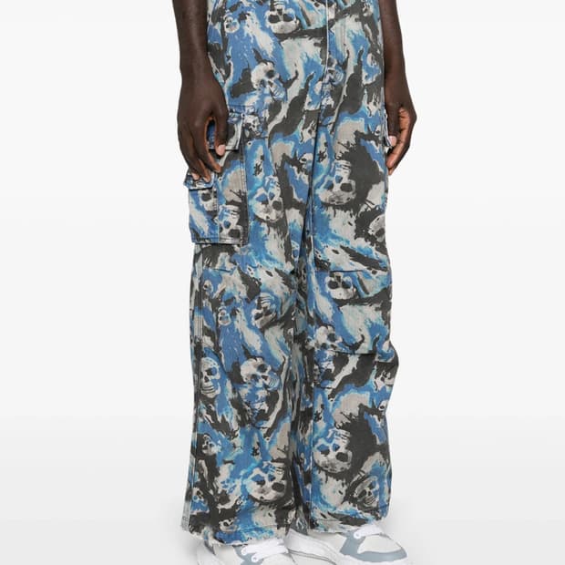 새상품 ERL 스컬 프린트 카고 팬츠