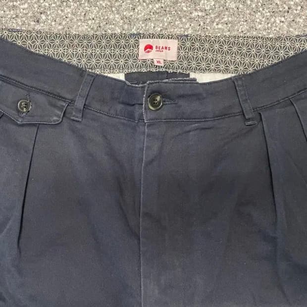 빔즈재팬 치노팬츠 2턱 네이비 사이즈 XL