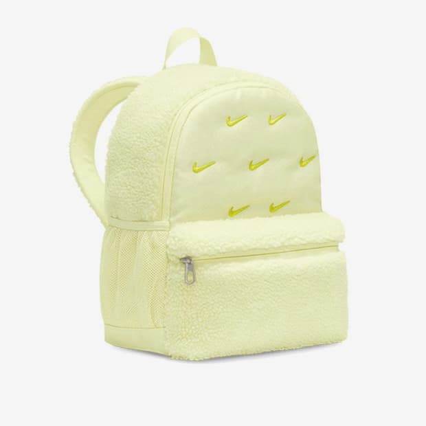 나이키 플리스 뽀글이 미니 백팩 레몬 연두색 운동가방 런치백 도시락가방