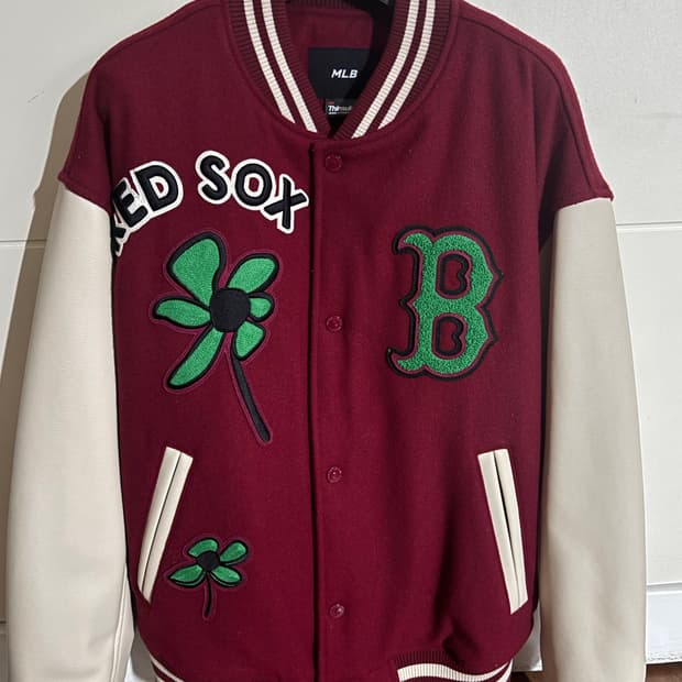 MLB 레드삭스 플로럴 와펜플레이 바시티 자켓  wine S
