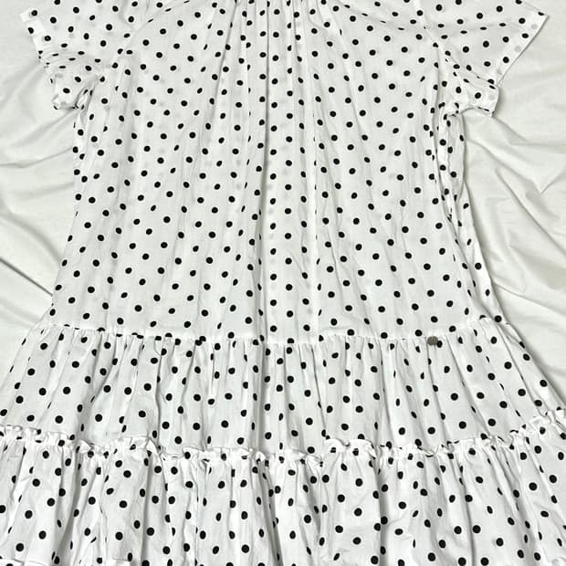 론론 도트 원피스 (화이트)
