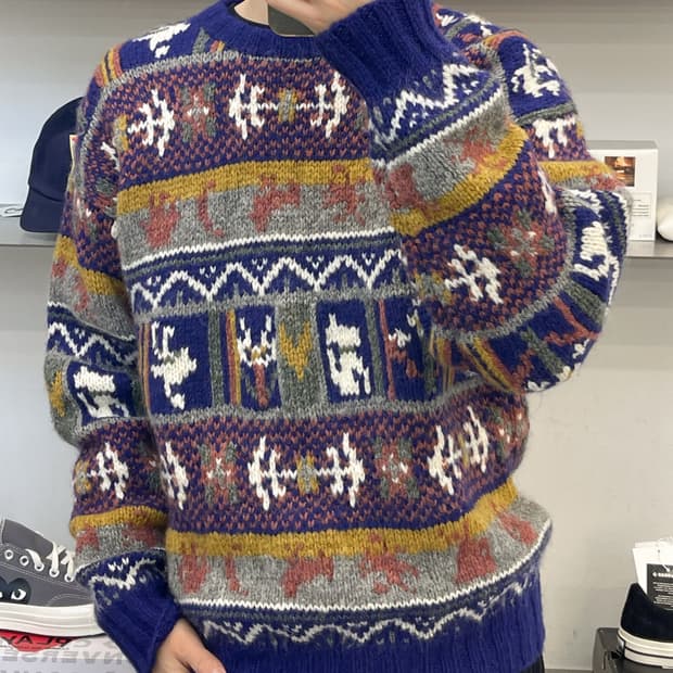 칸사이 야마모토 90s 페어아일 헤비 울 스웨터