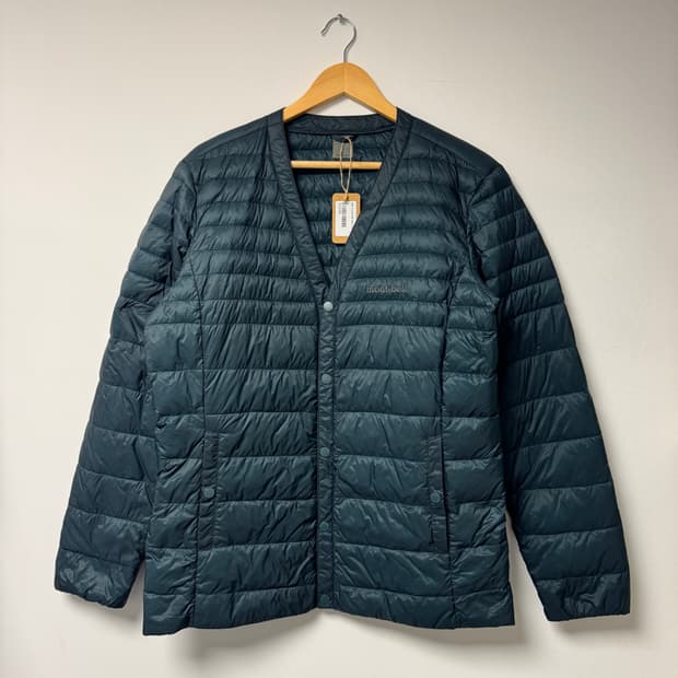 몽벨 구스다운 경량 패딩 가디건 다크그린 M