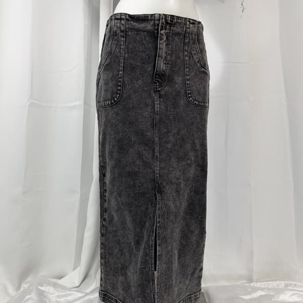 denim long skirt