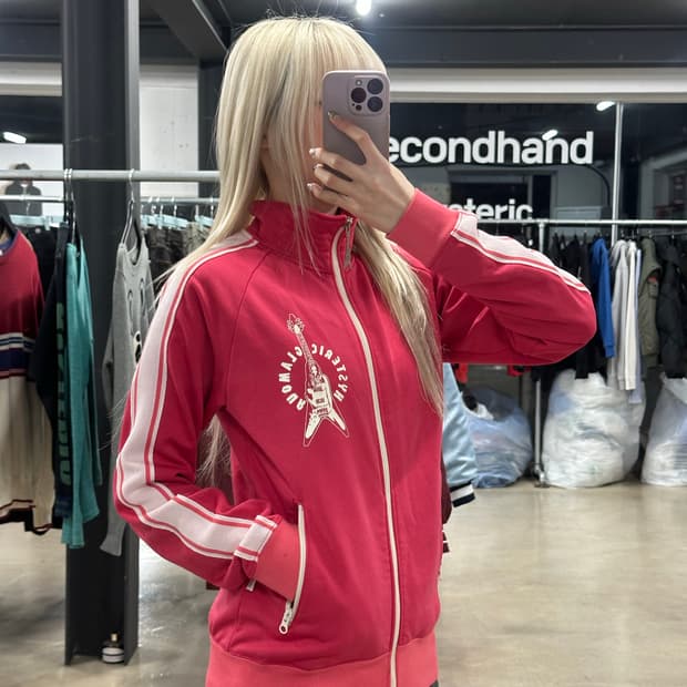 히스테릭 글래머 기타 프린팅 트랙 자켓 집업 