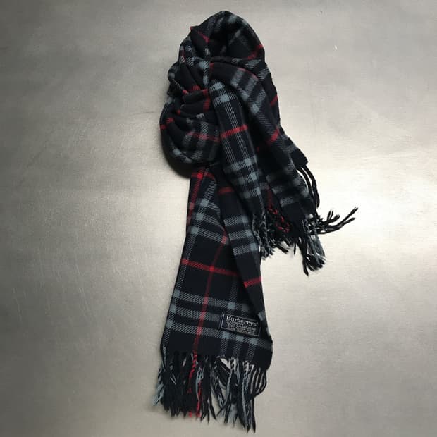 버버리 정품 캐시미어 머플러 네이비