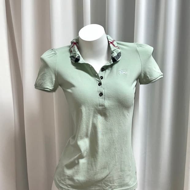 버버리 민트 체크 카라티