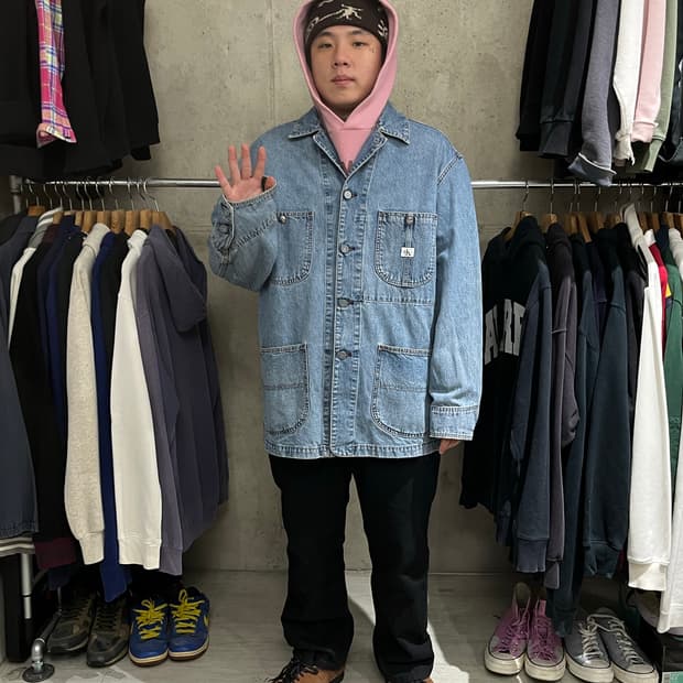 90s USA CALVIN KLEIN DENIM CHORE COAT