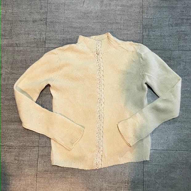 일본빈티지 Commecaism 하구미모리걸 할메카지 니트가디건