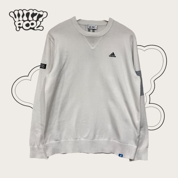 일본빈티지 아디다스 골프 니트 L 화이트