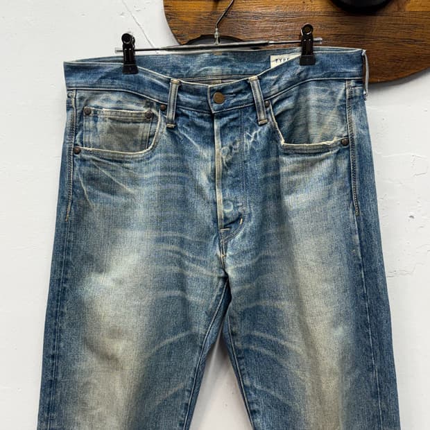 AVIREX TYPE BLUE Selvedge Distressed Den