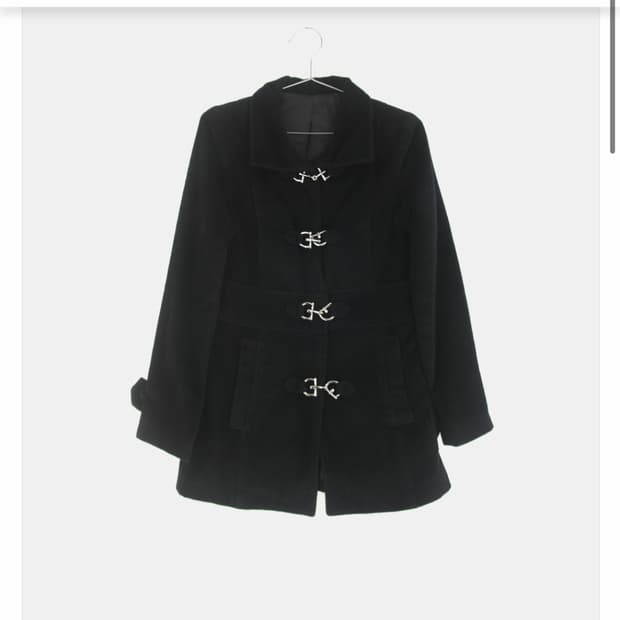 빈티지 블랙 버클 코트