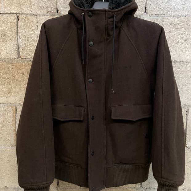 칼하트 퍼 후드 울 봄버 자켓