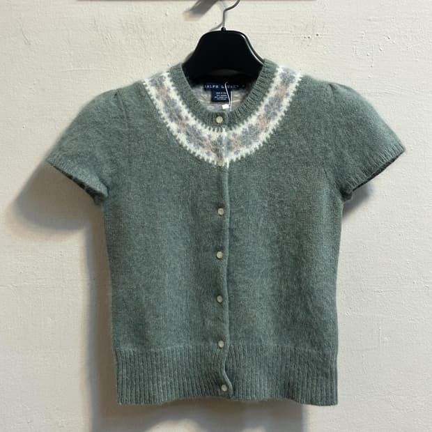 폴로 랄프로렌 앙고라 페어 아일 반팔 가디건