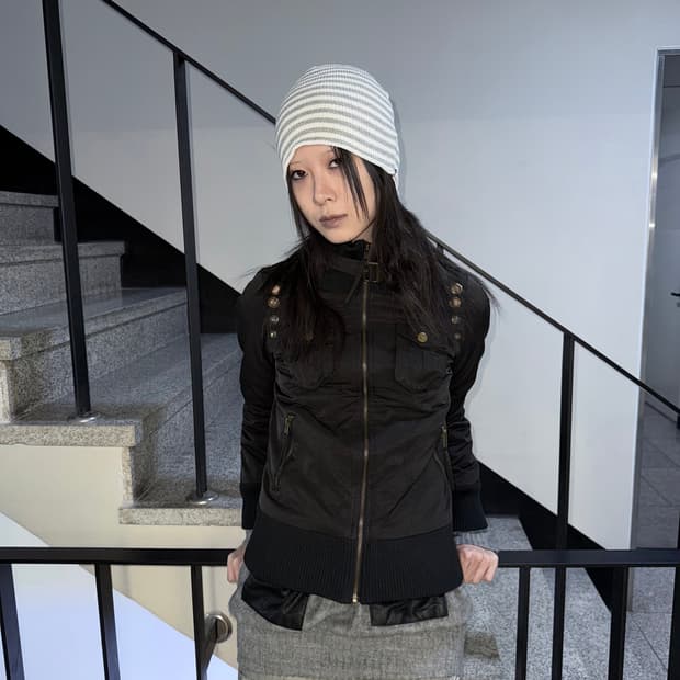 eyelet padded jacket