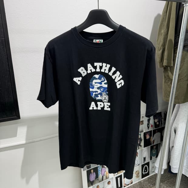 [L] bape camo pointer college tee