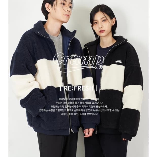 크럼프 양털 덤블자켓M 네이비
