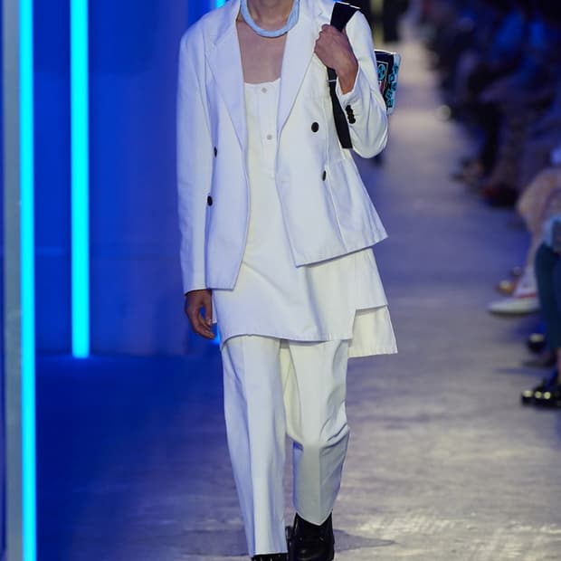 prada 화이트 더블 브레스티드 블레이저