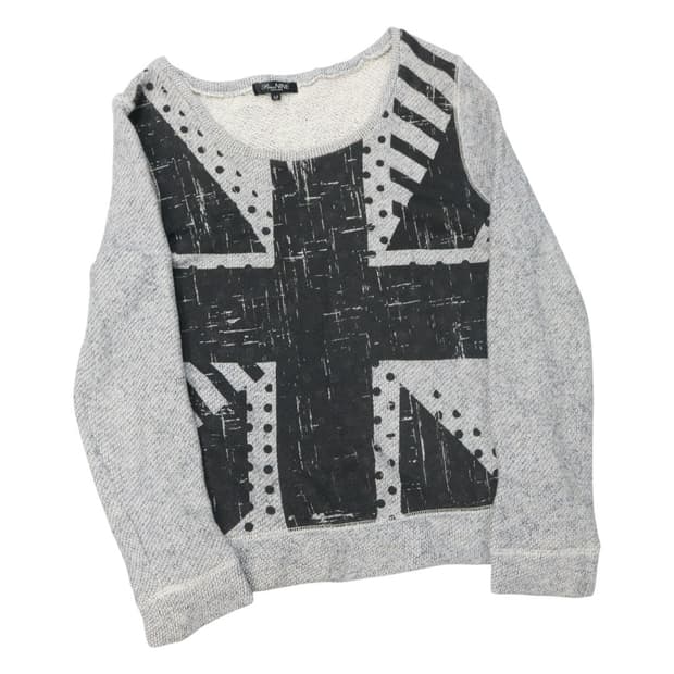 Pine NINE 파인나인 빈티지 유니언 잭 그래픽 스웨트셔츠