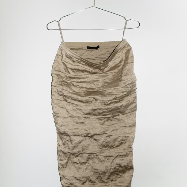 Linen Ruched Drape Skirt